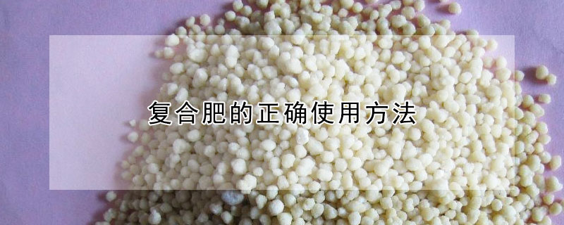 復(fù)合肥的正確使用方法